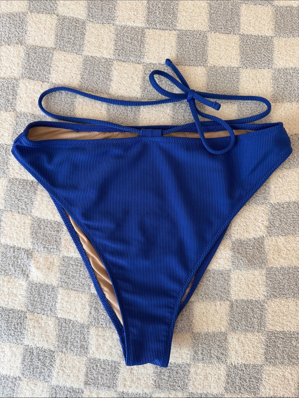 Shade & Shore | cobalt blue ribbed high leg bikini bottom size small